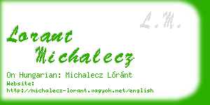 lorant michalecz business card